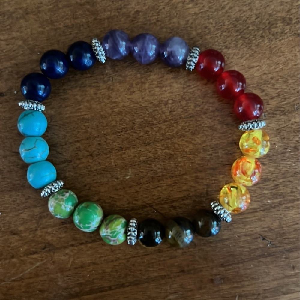 Chakra semi-precious gemstone bracelet
